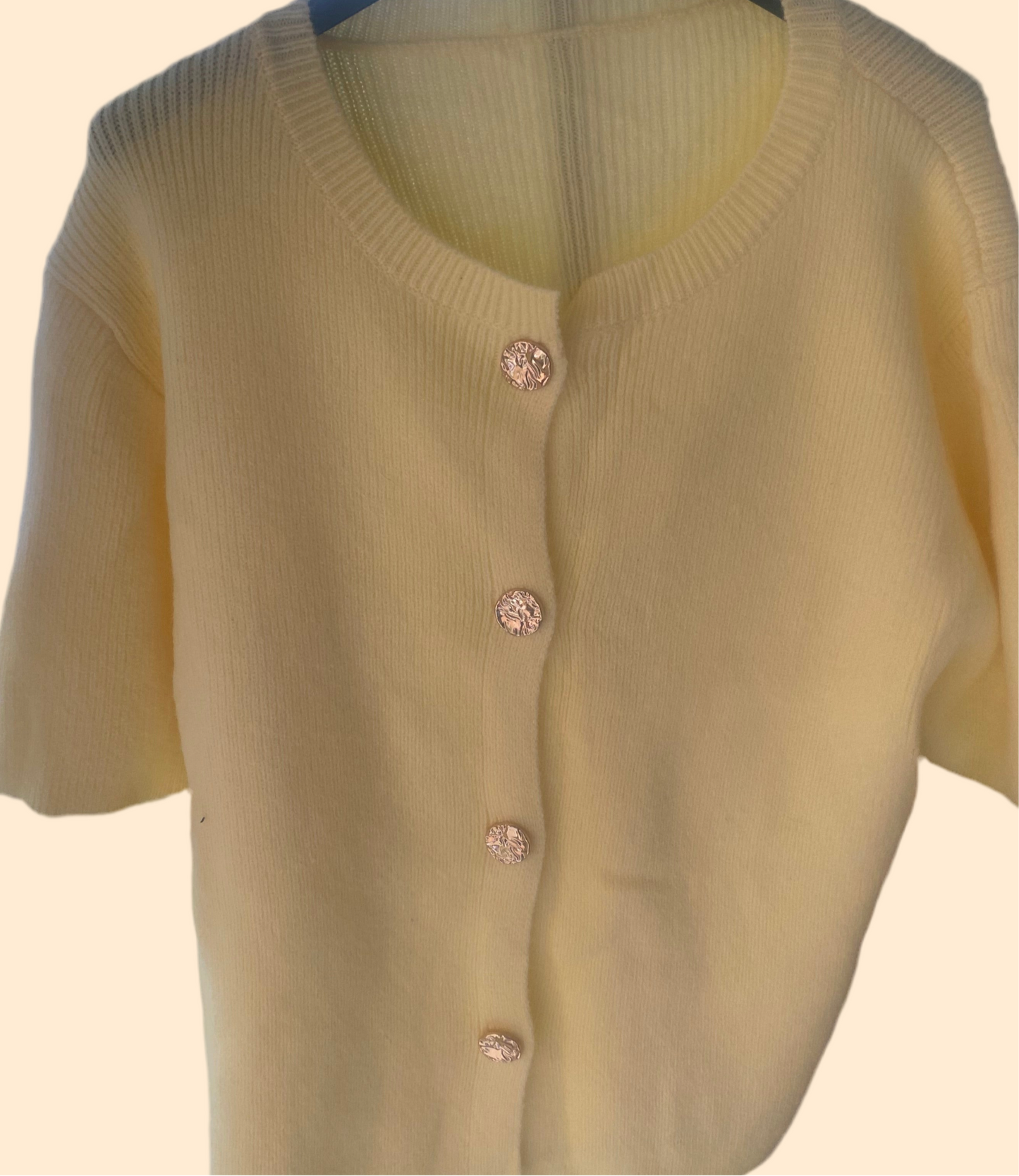 Soft feel light cardigan with gold buttons