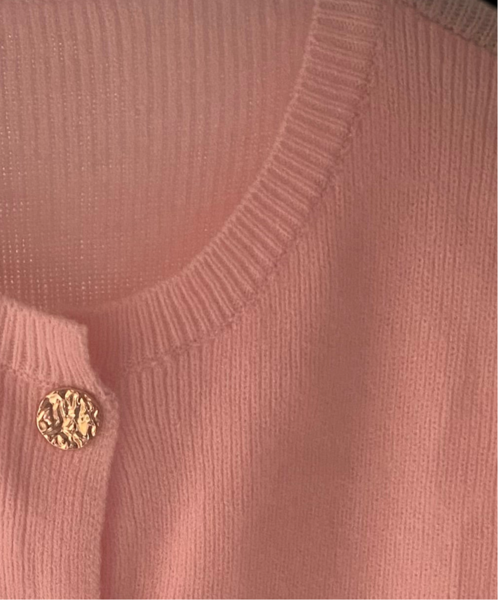 Soft feel light cardigan with gold buttons
