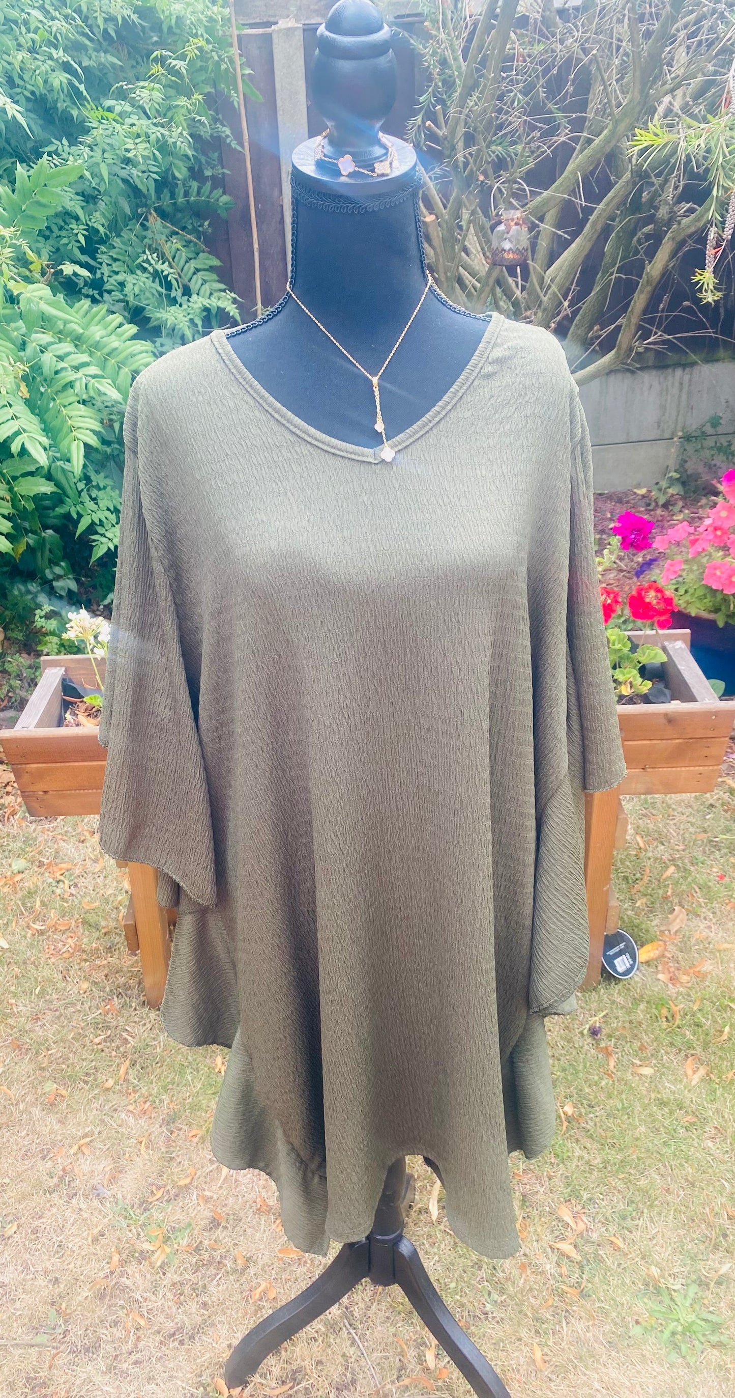 Batwing drape dress