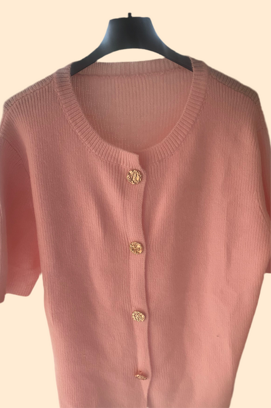 Soft feel light cardigan with gold buttons
