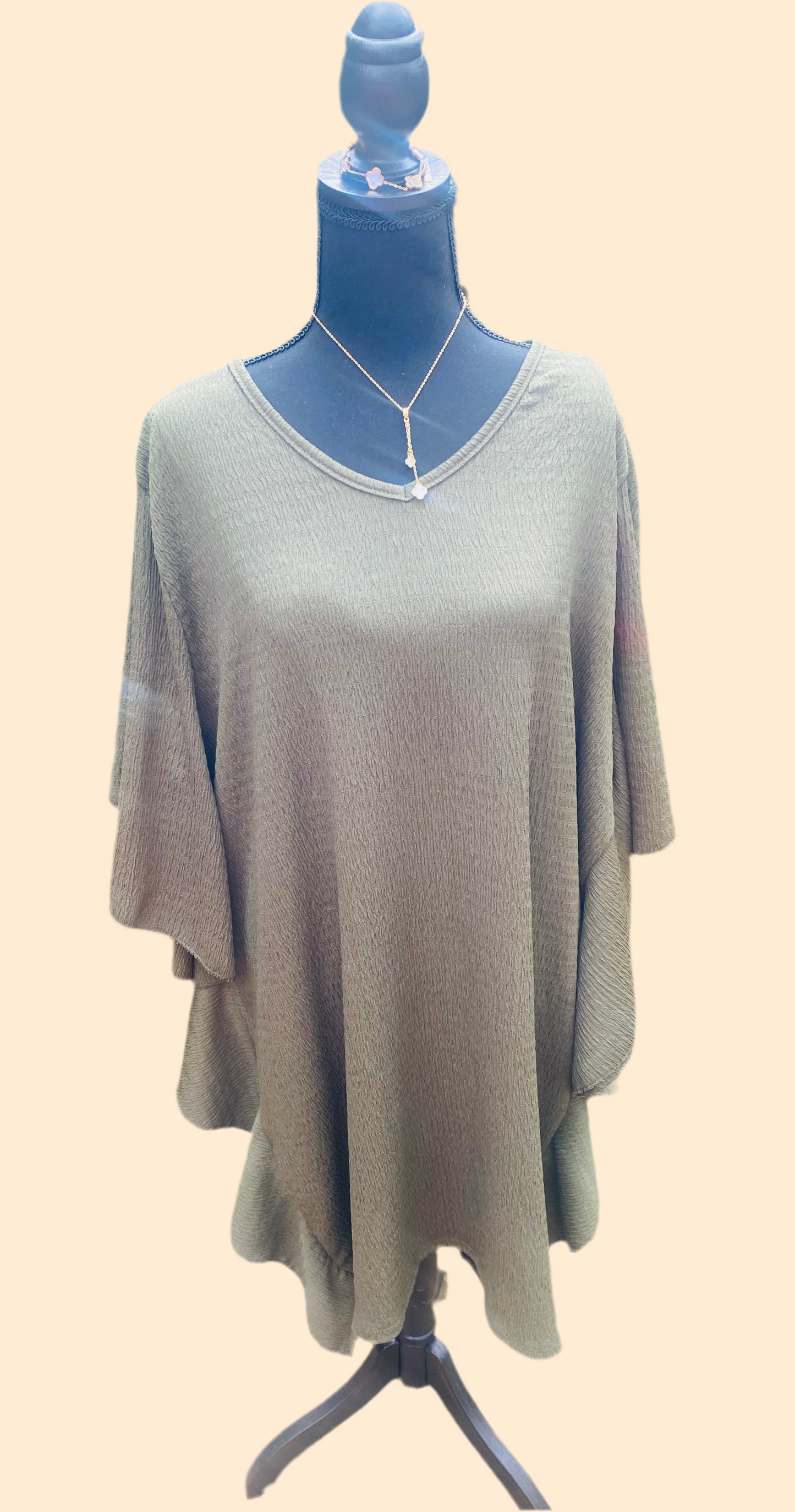 Batwing drape dress